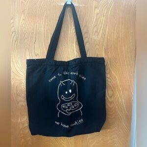 David and Goliath Playful Black Graphic 100% cotton glow in the dark Tote Bag